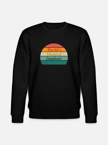 World's Okayest Engineer Retro Design - Stanley/Stella CHANGER Unisex Organic Sweatshirt - black