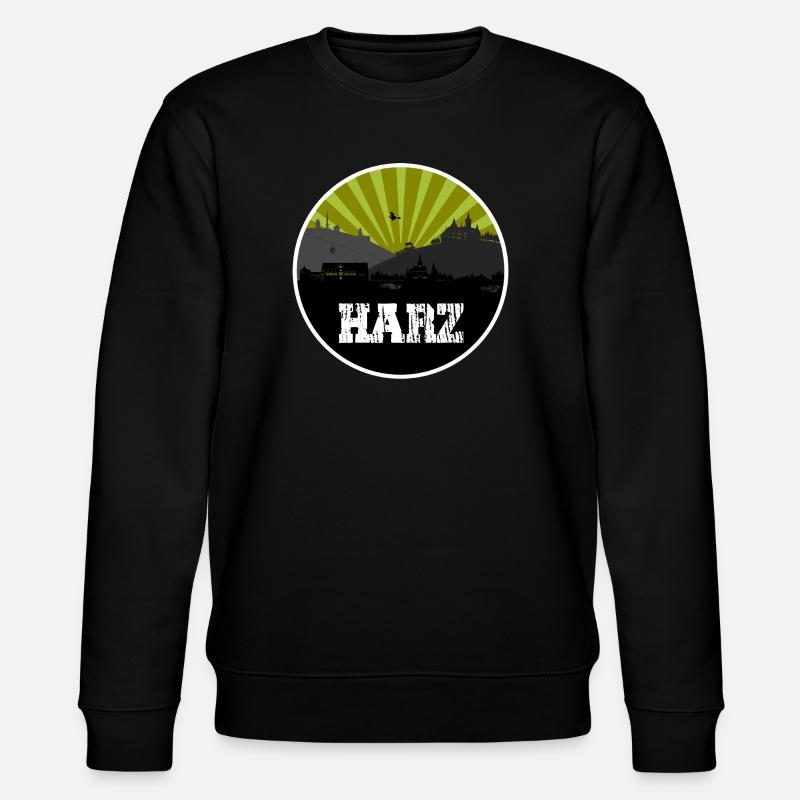 Harz Retro Skyline - Stanley/Stella Unisex Bio-Sweatshirt CHANGER  - Schwarz