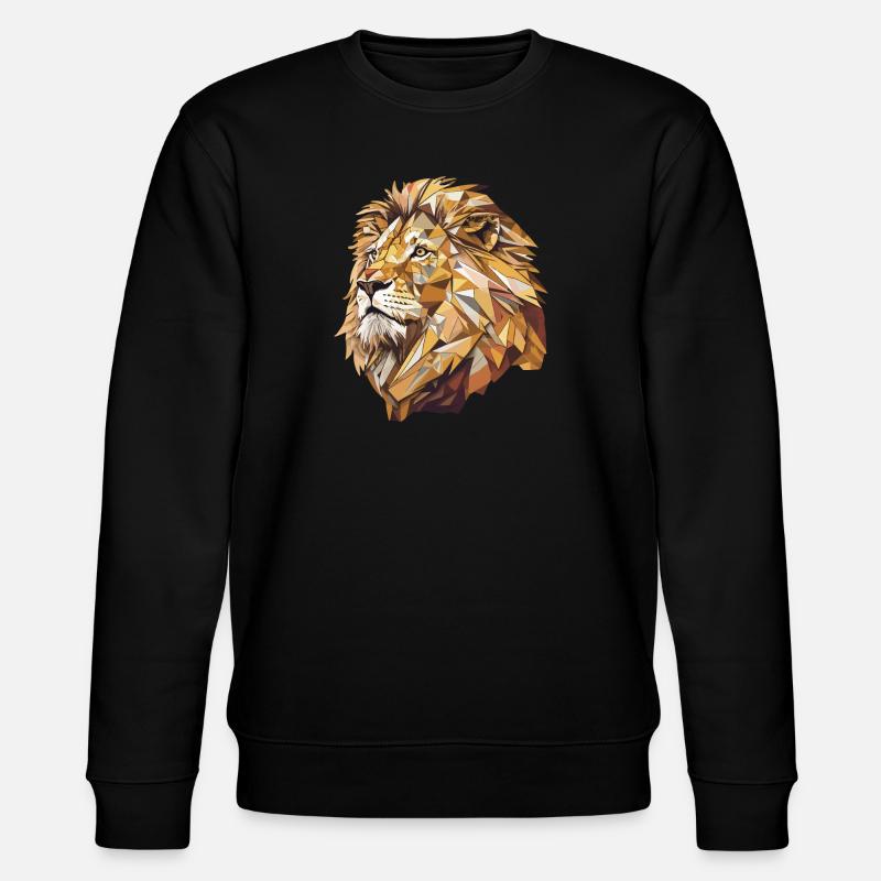 Stylized Lion, Geometric - Stanley/Stella CHANGER Unisex Organic Sweatshirt - black