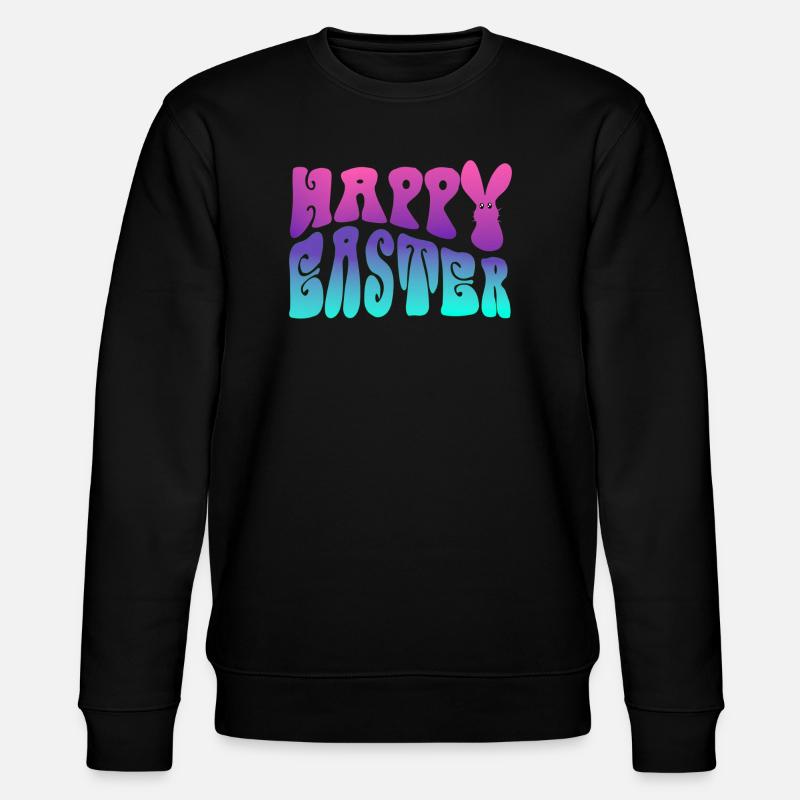Happy Easter lettering - Stanley/Stella CHANGER Unisex Organic Sweatshirt - black