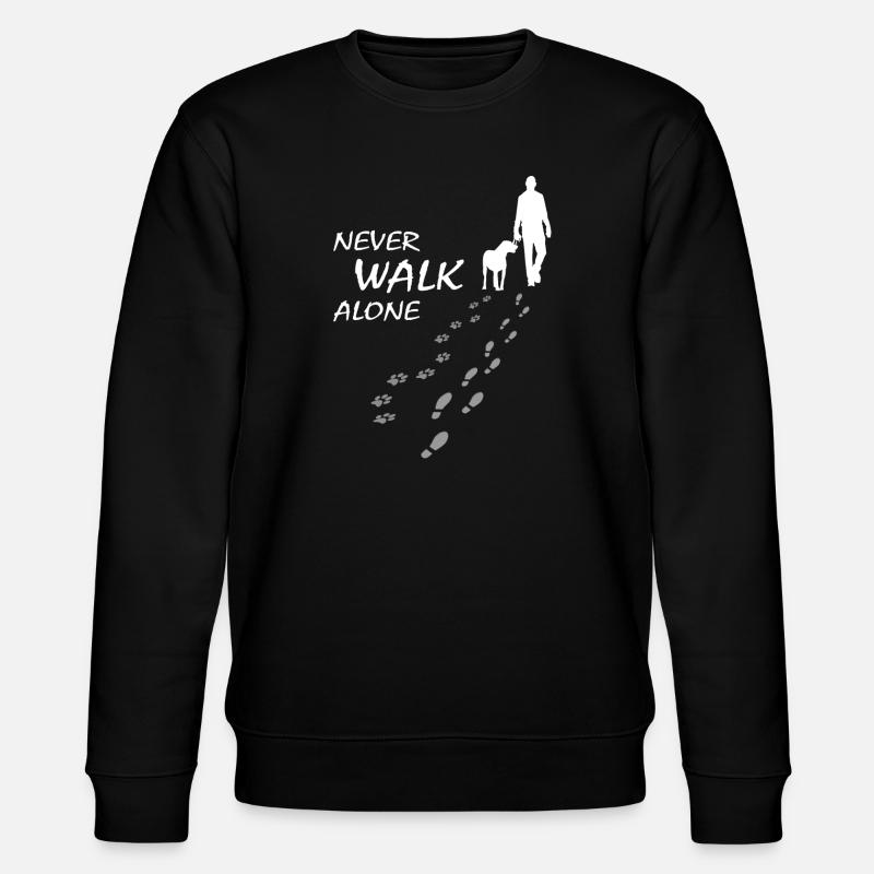 Never walk alone - Hund Gassi Geschenk - Stanley/Stella Unisex Bio-Sweatshirt CHANGER  - Schwarz
