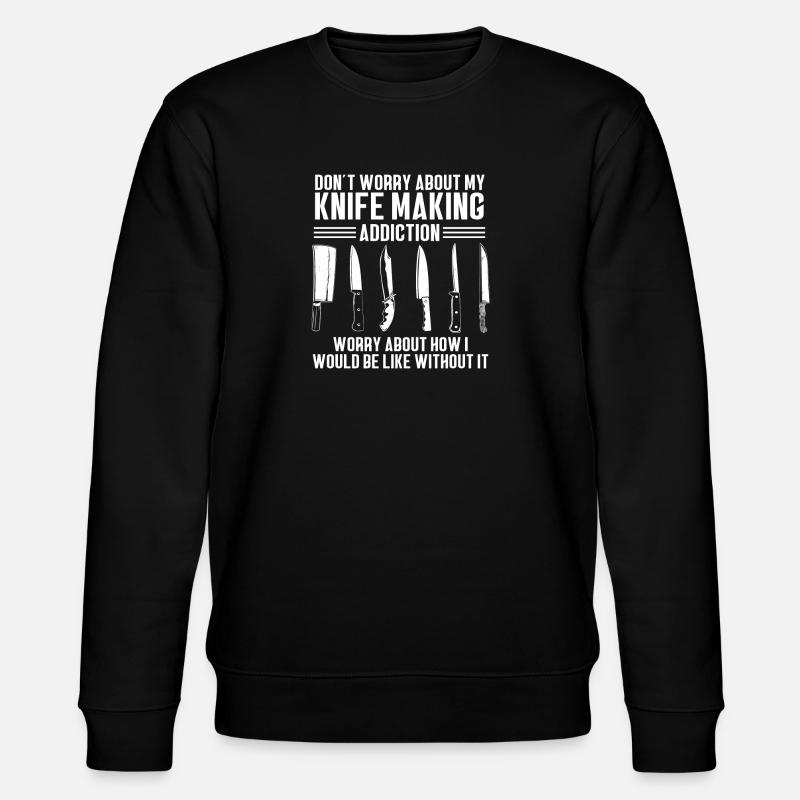 Knife Making Messer Schmied Design - Stanley/Stella Unisex Bio-Sweatshirt CHANGER  - Schwarz