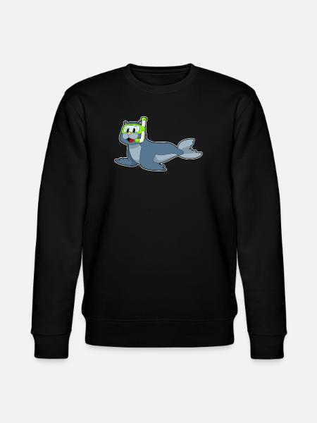 Seal Diver Snorkel Diving - Stanley/Stella CHANGER Unisex Organic Sweatshirt - black