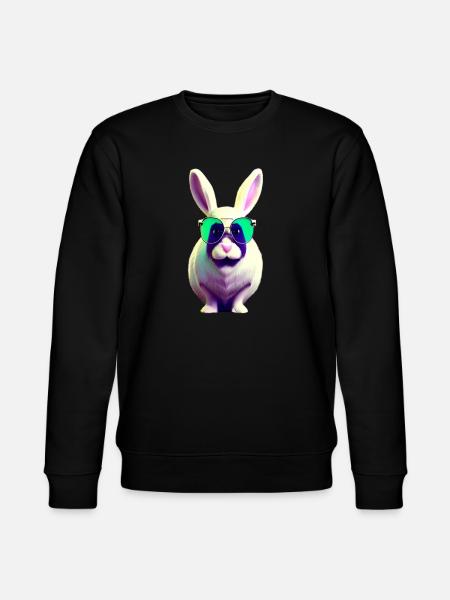 cool rabbit with sunglasses - Stanley/Stella CHANGER Unisex Organic Sweatshirt - black