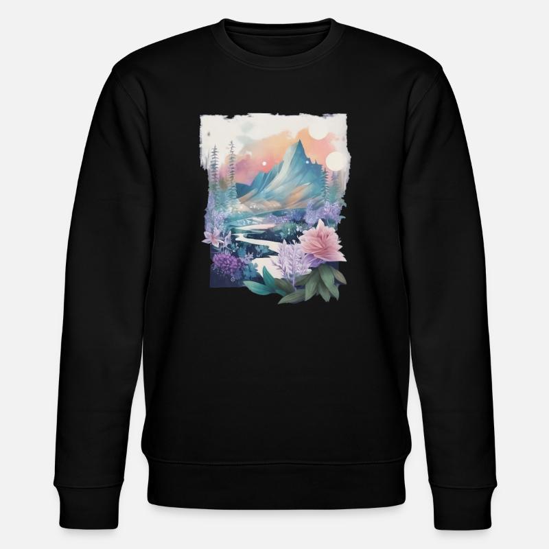 Blumenlandschaft - Stanley/Stella Unisex Bio-Sweatshirt CHANGER  - Schwarz