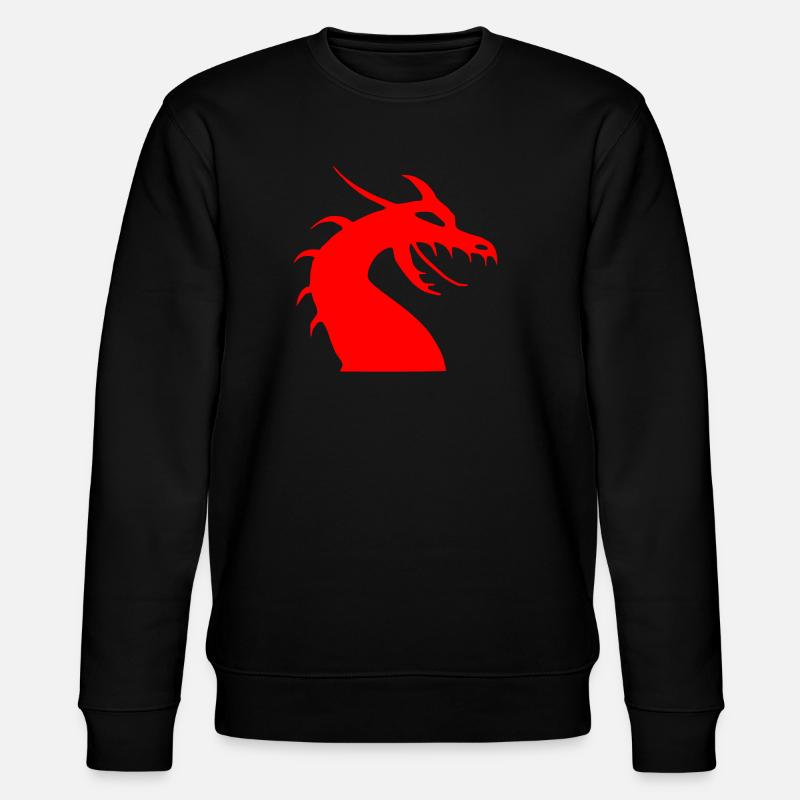 Rote Drachenkopf Silhouette - Stanley/Stella Unisex Bio-Sweatshirt CHANGER  - Schwarz