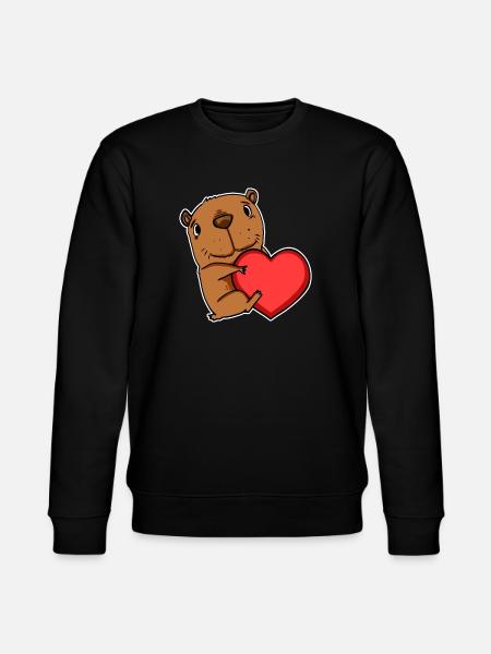 Capybara capybara heart motif - Stanley/Stella CHANGER Unisex Organic Sweatshirt - black