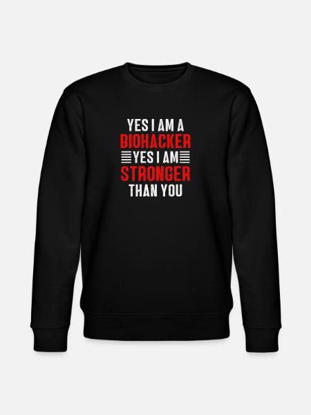 Biohacker is stronger than you - Stanley/Stella CHANGER Unisex Organic Sweatshirt - black