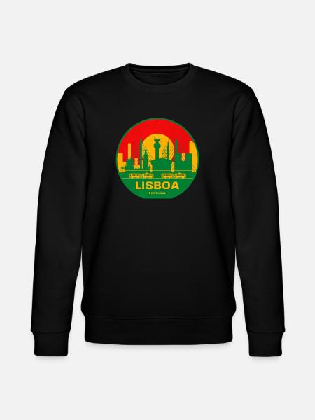 Lisboa Retro Skyline Silhouette - Stanley/Stella Unisex Bio-Sweatshirt CHANGER - Schwarz