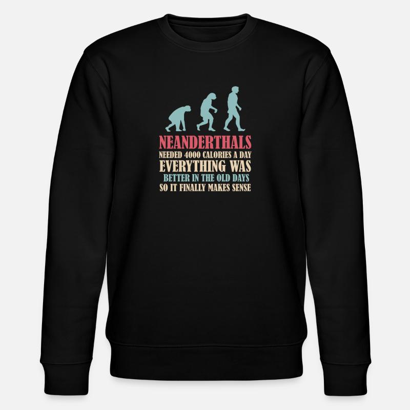 Neanderthal prehistoric primate anthropologist - Stanley/Stella CHANGER Unisex Organic Sweatshirt - black