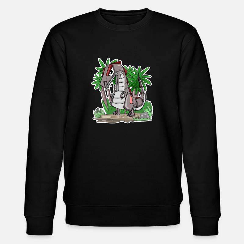 Roboter Dino Dinosaurier - Stanley/Stella Unisex Bio-Sweatshirt CHANGER  - Schwarz