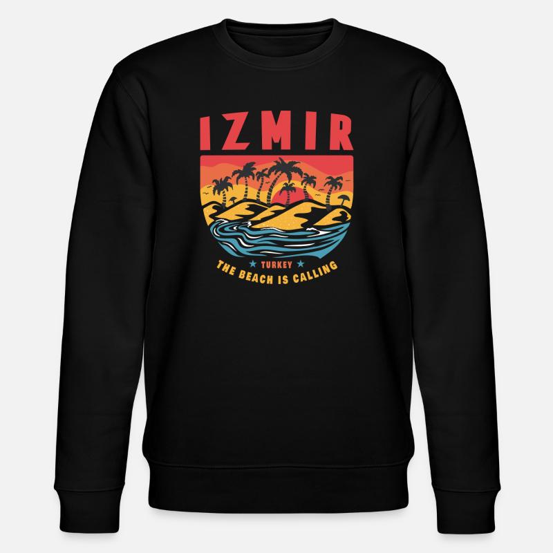 Motif palmier Izmir, Turquie - Sweat bio CHANGER Stanley/Stella Unisexe - noir