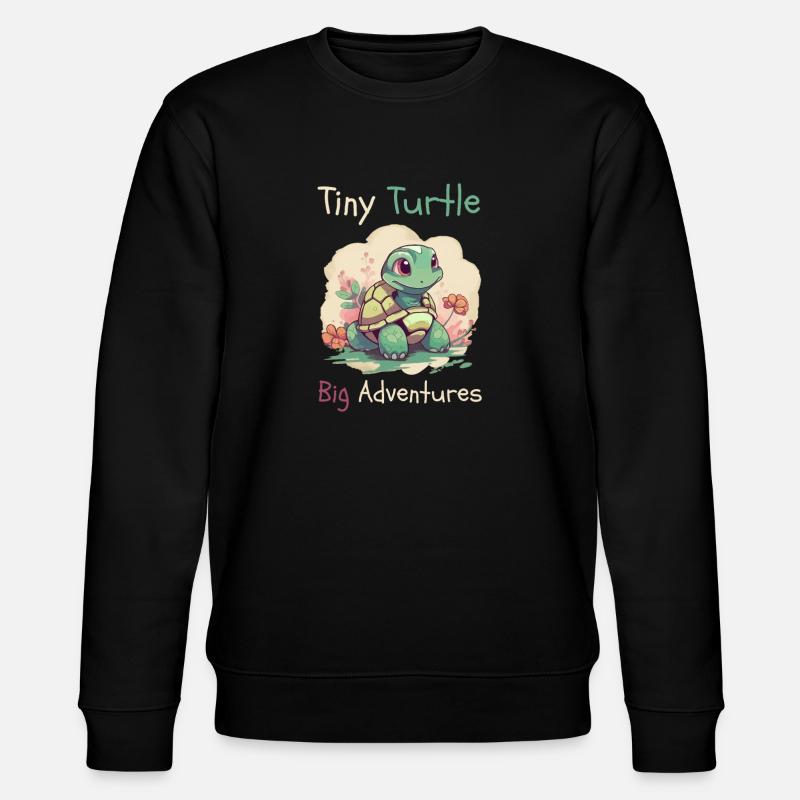 Tiny Turtle Abenteuer Design - Stanley/Stella Unisex Bio-Sweatshirt CHANGER  - Schwarz