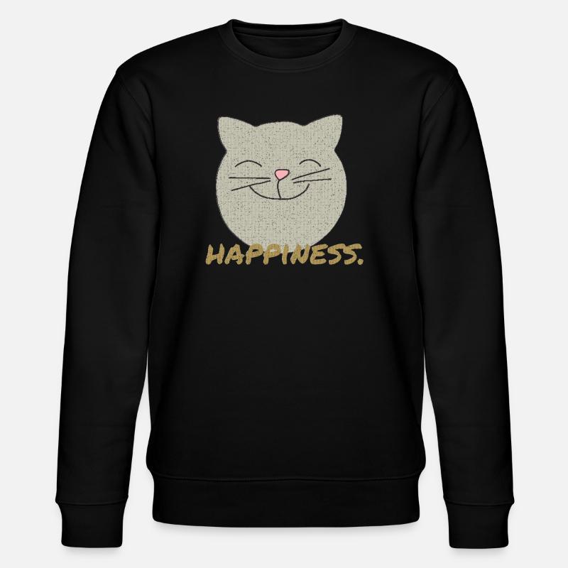 katze happiness - Stanley/Stella Unisex Bio-Sweatshirt CHANGER  - Schwarz