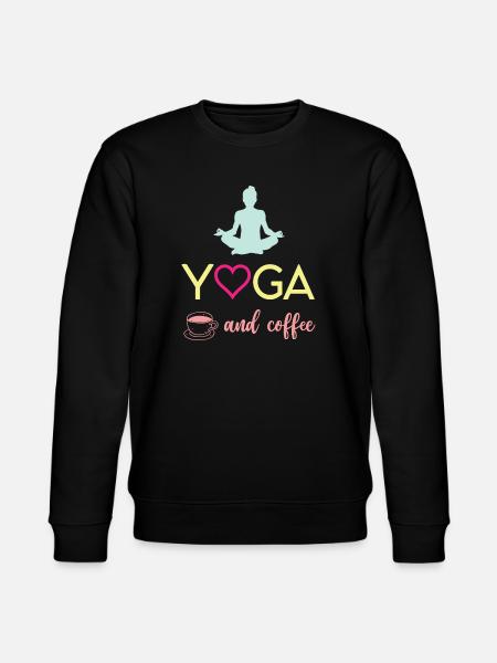 Yoga and Coffee - Stanley/Stella CHANGER Unisex Organic Sweatshirt - black