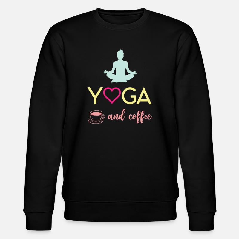 Yoga und Kaffee - Stanley/Stella Unisex Bio-Sweatshirt CHANGER  - Schwarz