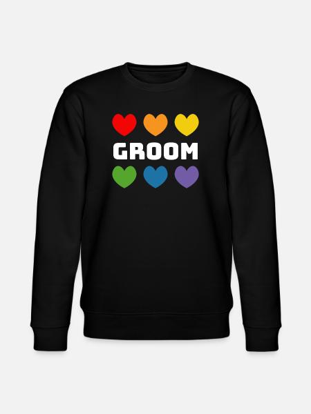 Rainbow Hearts Groom blanc - Sweat bio CHANGER Stanley/Stella Unisexe - noir