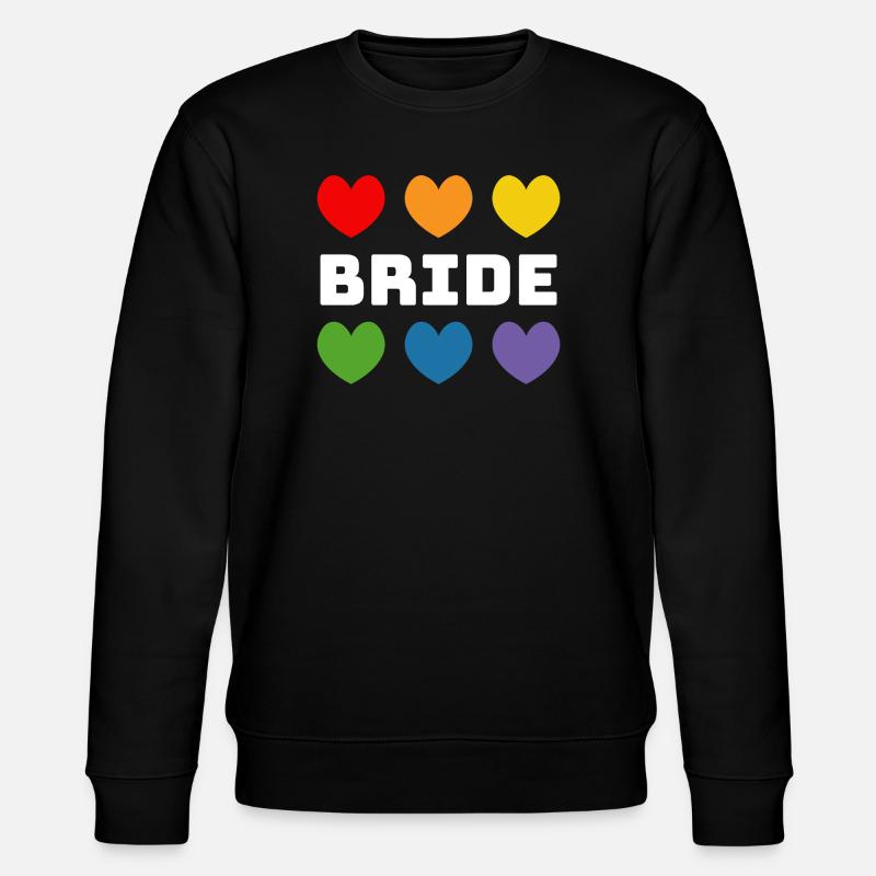 Rainbow heart Bride white - Stanley/Stella CHANGER Unisex Organic Sweatshirt - black