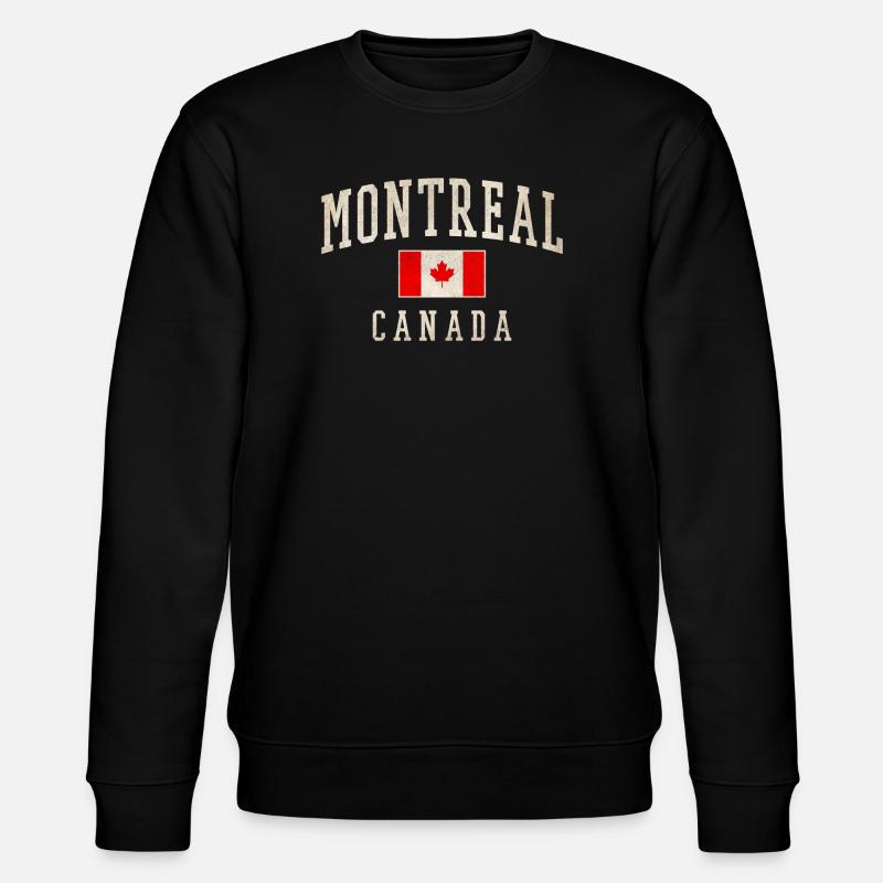 Montreal Canada Distressed Flag - Stanley/Stella Unisex Bio-Sweatshirt CHANGER  - Schwarz