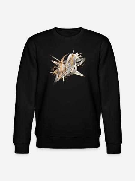 kunstnerisk filigran motiv lavet af bånd og fjer - Stanley/Stella økologisk unisex-sweatshirt CHANGER - sort