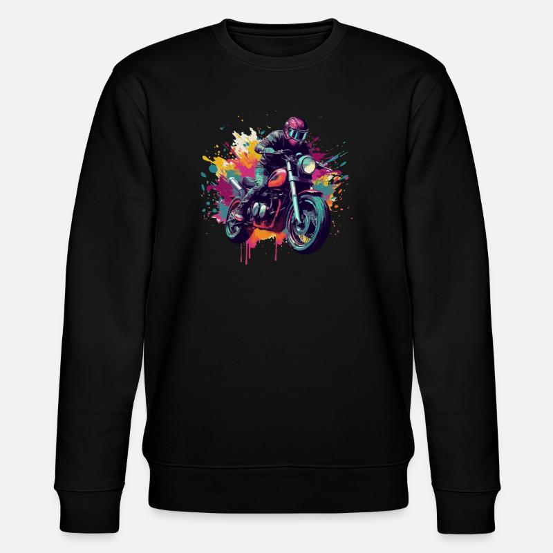 Motorrad mit Farbfleck. - Stanley/Stella Unisex Bio-Sweatshirt CHANGER  - Schwarz