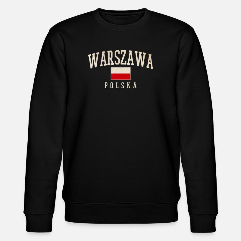 Warschau Polen Flaggenstil - Stanley/Stella Unisex Bio-Sweatshirt CHANGER  - Schwarz