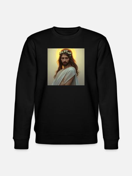 Himmlische Ruhe: Jesusfigur mit Kranz - Stanley/Stella CHANGER Unisex Organic Sweatshirt - black