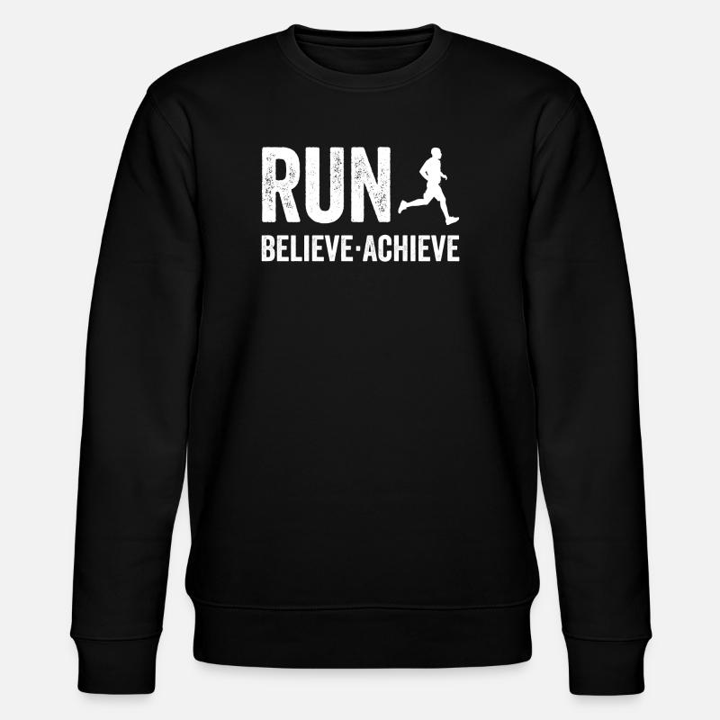 Marathon - Run. Believe. Achieve. - Stanley/Stella CHANGER Unisex Organic Sweatshirt - black