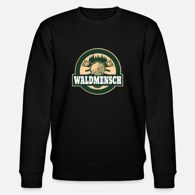 Waldmensch Holzlogo - Stanley/Stella Unisex Bio-Sweatshirt CHANGER  - Schwarz