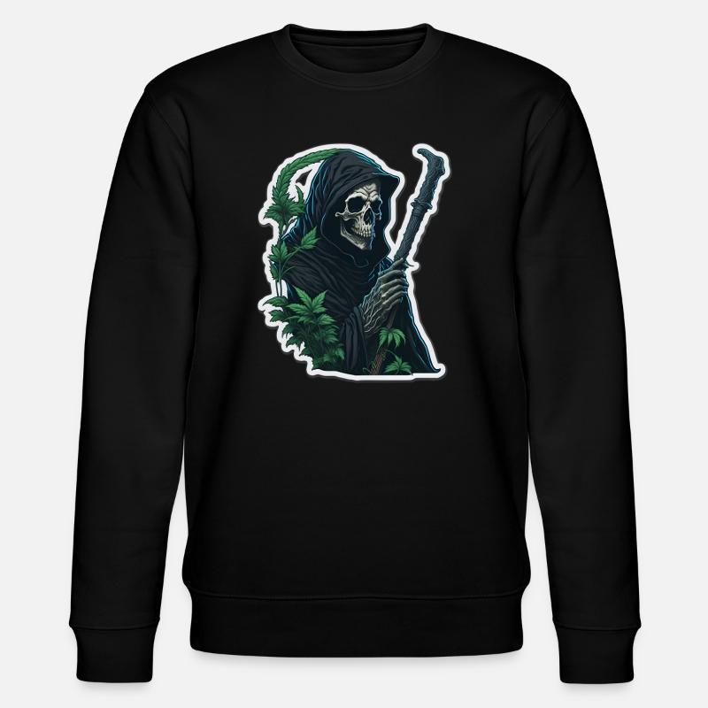 Sensenmann mit Gras - Stanley/Stella Unisex Bio-Sweatshirt CHANGER  - Schwarz