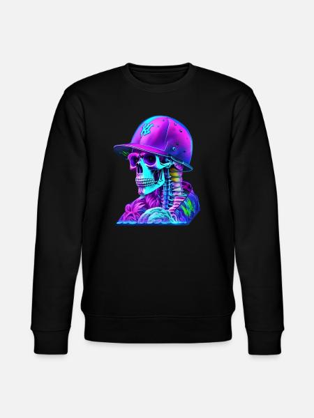 Skeleton with cap - Stanley/Stella CHANGER Unisex Organic Sweatshirt - black