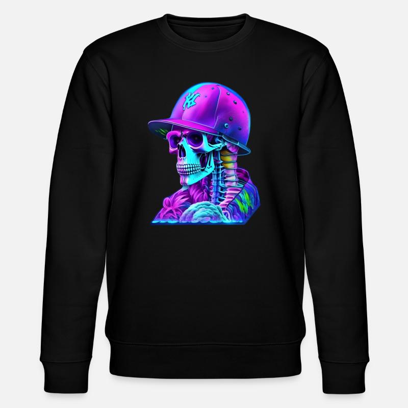 Skeleton with cap - Stanley/Stella CHANGER Unisex Organic Sweatshirt - black