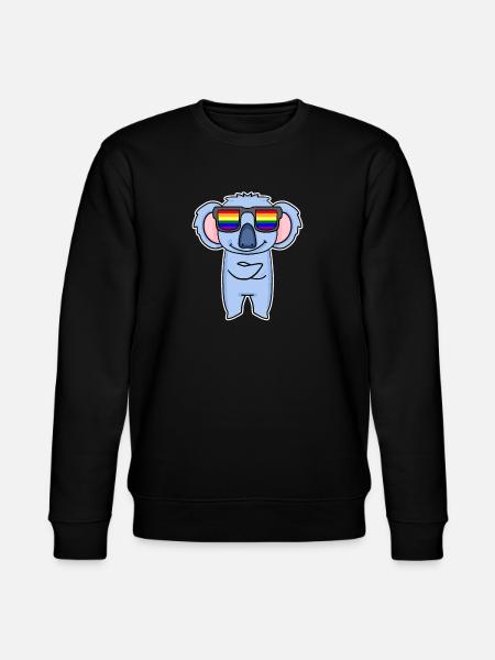 Rainbow - Koala with glasses - Stanley/Stella CHANGER Unisex Organic Sweatshirt - black