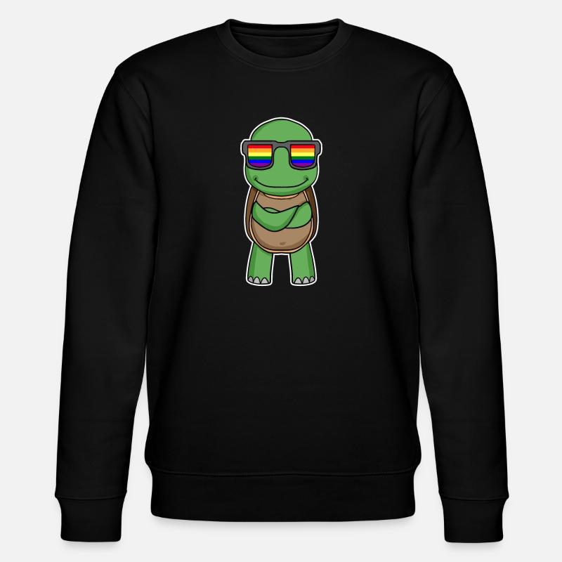 Arc-en-ciel - Tortue à lunettes - Sweat bio CHANGER Stanley/Stella Unisexe - noir