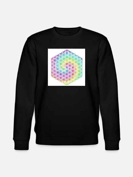 Livets blomst - 5. dimension - Mandala - kærlighed - Stanley/Stella økologisk unisex-sweatshirt CHANGER  - sort
