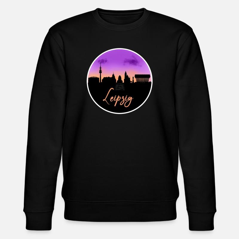 Leipzig Fine Skyline - Stanley/Stella CHANGER Unisex Organic Sweatshirt - black