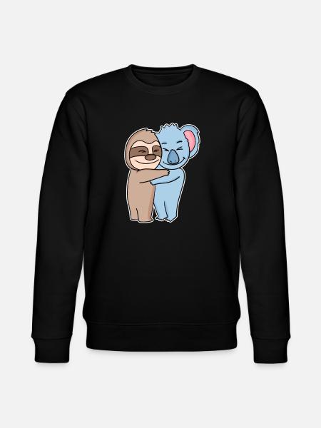 Sloth and koala hugging - hug - Stanley/Stella CHANGER Unisex Organic Sweatshirt - black