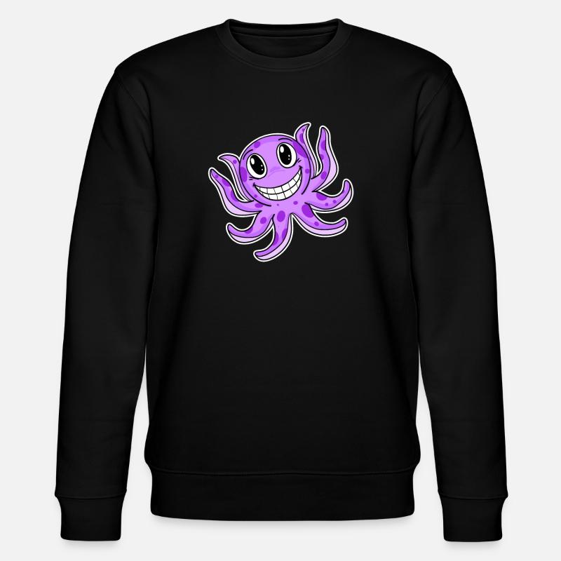 Krake Tintenfisch - Stanley/Stella Unisex Bio-Sweatshirt CHANGER  - Schwarz
