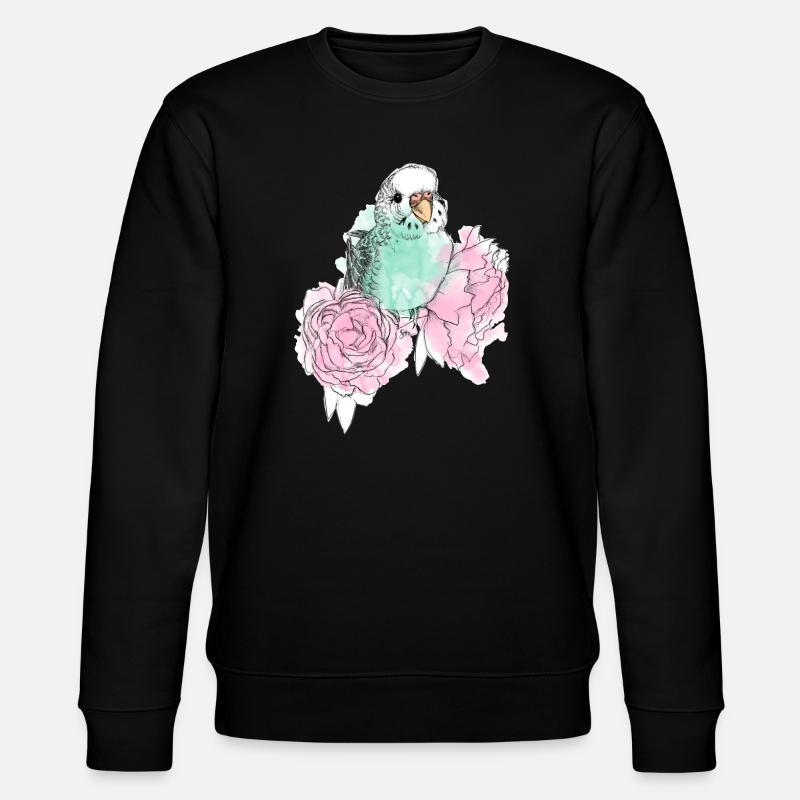 Budgerigars et pivoines - Sweat bio CHANGER Stanley/Stella Unisexe - noir