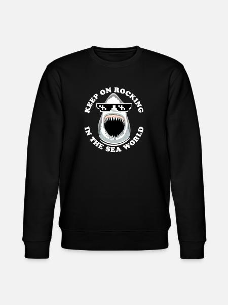 Shark with sunglasses - Stanley/Stella CHANGER Unisex Organic Sweatshirt - black