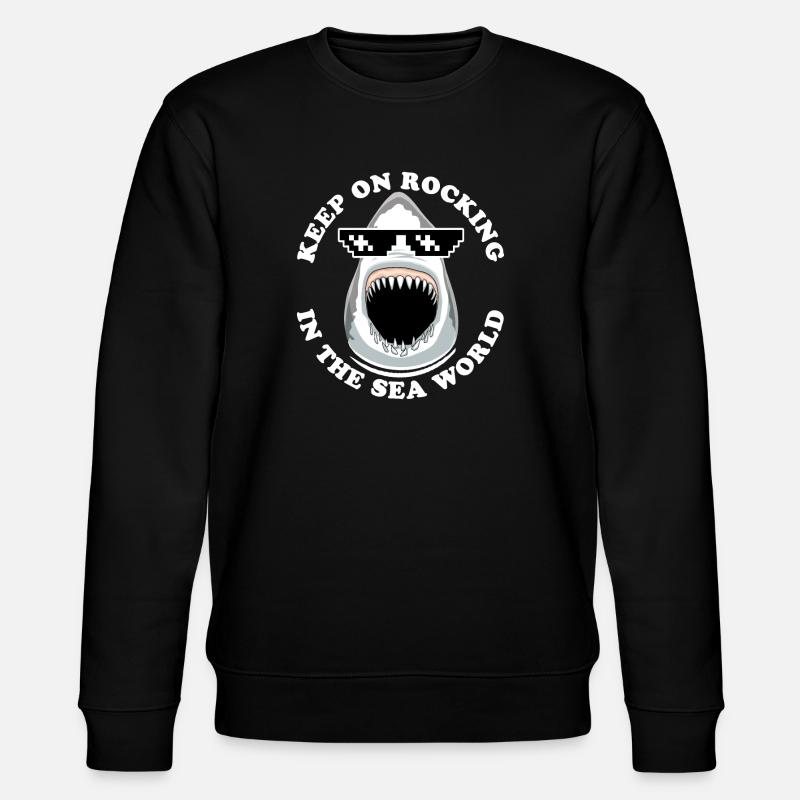 Requin Avec Lunettes De Soleil - Sweat bio CHANGER Stanley/Stella Unisexe - noir