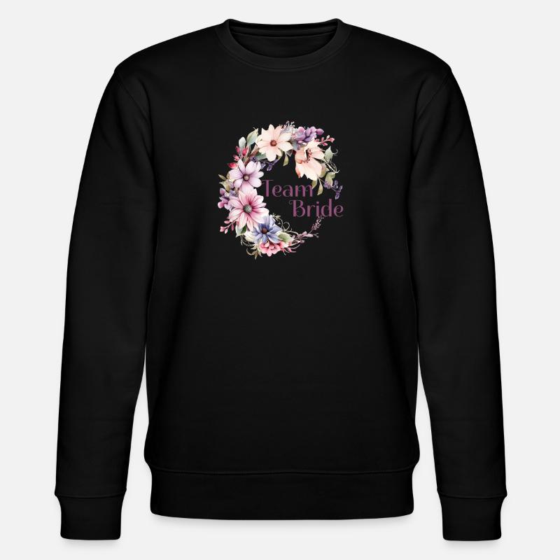 Team Bride Blumenkranz - Stanley/Stella Unisex Bio-Sweatshirt CHANGER  - Schwarz