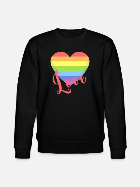 t-skjorte elsker gay lgbt hjerte lgbtqia+ gaveide - Stanley/Stella CHANGER økologisk unisex-sweatshirt - svart