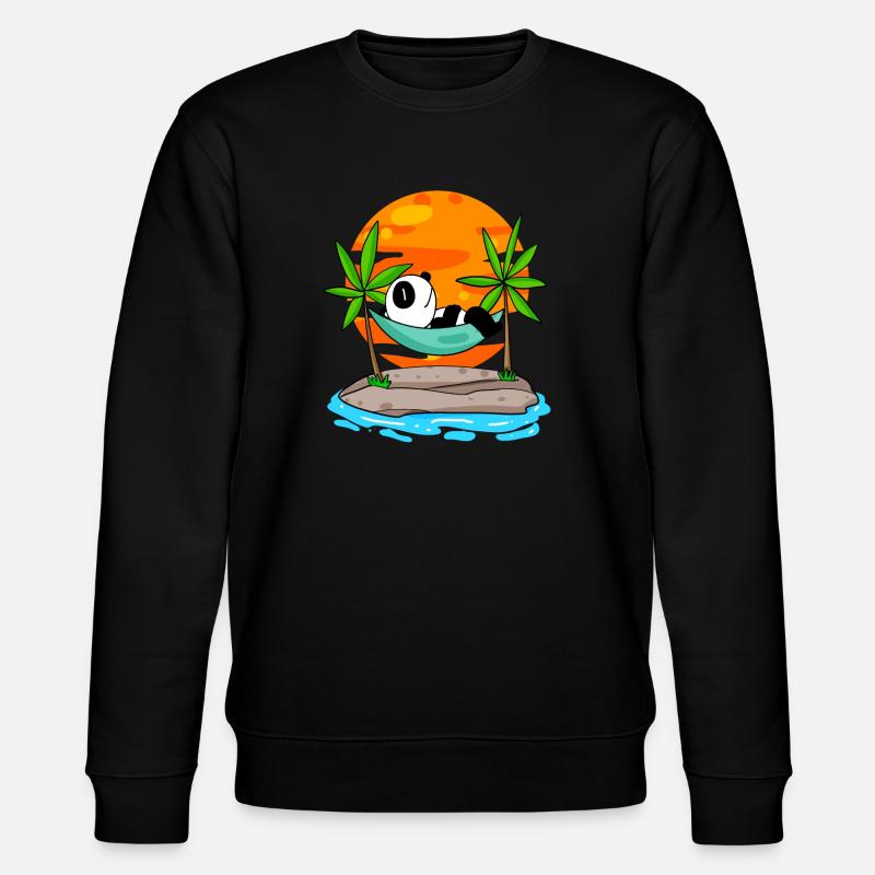 Panda on the beach - Stanley/Stella CHANGER Unisex Organic Sweatshirt - black