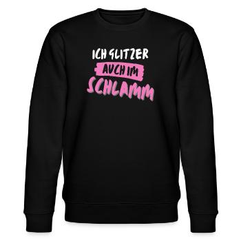 muddy run glitzer im schlamm Team Frauenlauf mud - Stanley/Stella Unisex Bio-Sweatshirt CHANGER  - Schwarz - Vorne - Nik (191cm) & Marisol (170cm)