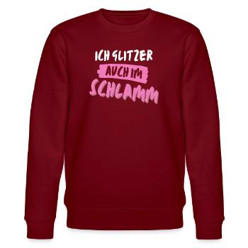 muddy run glitzer im schlamm Team Frauenlauf mud - Stanley/Stella Unisex Bio-Sweatshirt CHANGER  - Burgunderrot - Vorne - Nik (191cm) & Marisol (170cm)