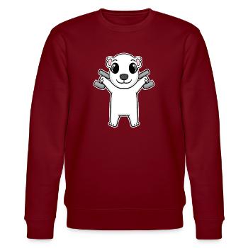 Polar Bear Dumbbell Training Strength Training Fitness - Sweat bio CHANGER Stanley/Stella Unisexe - bordeaux - Devant - Nik (191cm) & Marisol (170cm)