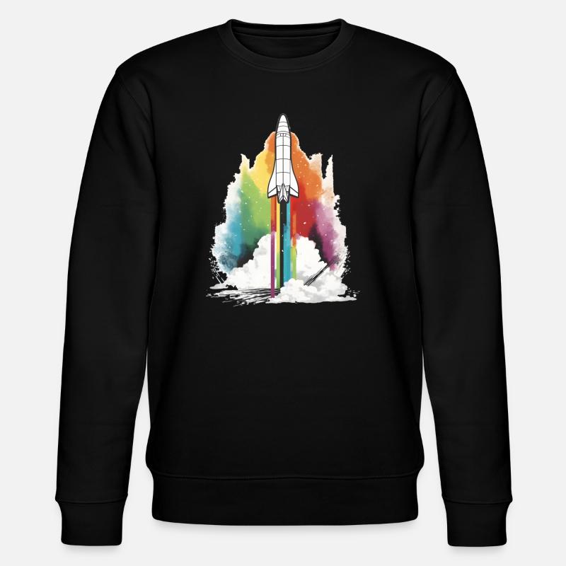 Rainbow Rocket - Stanley/Stella CHANGER Unisex Organic Sweatshirt - black
