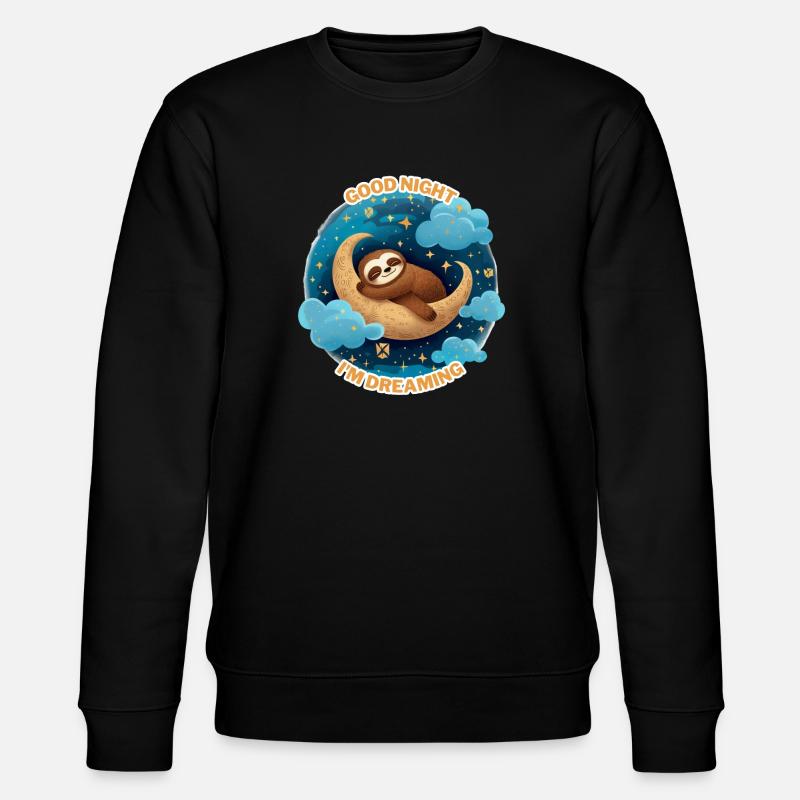 Moondream Sloth in Night Glow - Stanley/Stella CHANGER Unisex Organic Sweatshirt - black