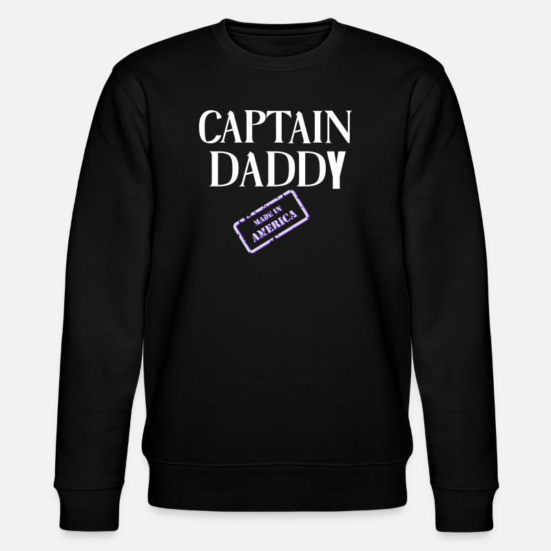 Captain Daddy Made in America - Stanley/Stella Unisex Bio-Sweatshirt CHANGER  - Schwarz